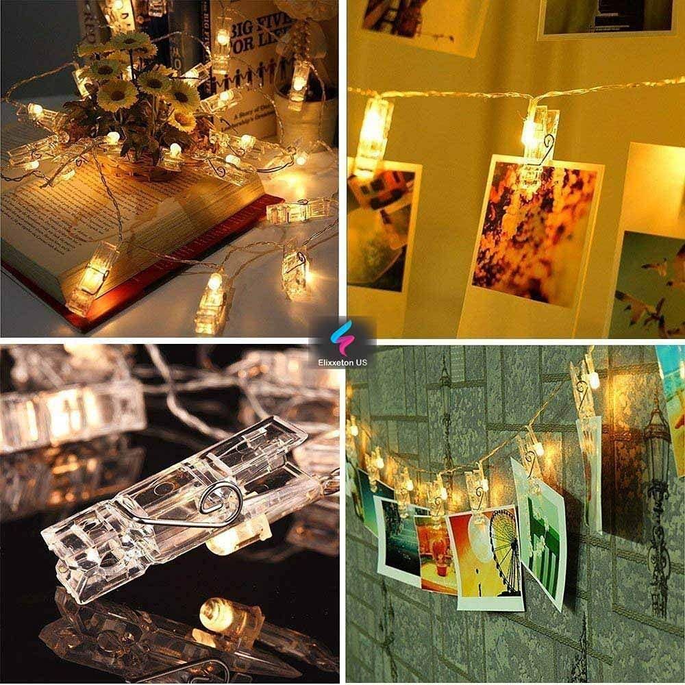 LED Photo Clip String Lights for Hanging Photos Cards