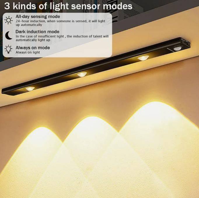 Rechargeable LED Cabinet Light with PIR Motion Sensor - USB Powered