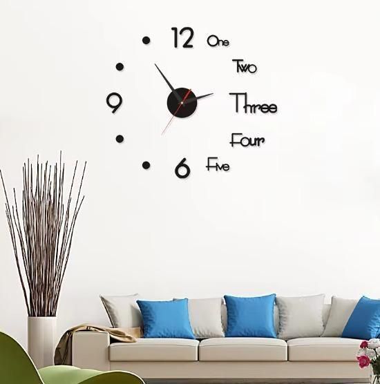 DIY 3D Wall Clock Sticker - Modern Mirror Décor